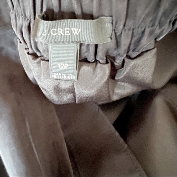 J. Crew Black Japanese Cupro Above the Knee Shimmery Wrap Skirt 12P Polished - Picture 6 of 8